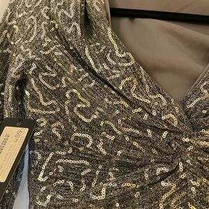 Silver Sequin Women's Top